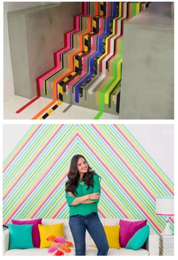 Multicolors منقوشة شريط لاصق للجدار مزين