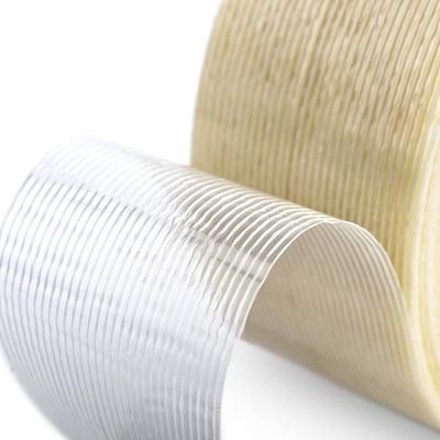 شريط ربط بفتيل زجاجي عالي الشد 400 نيوتن/بوصة مع التصاق تقشير 11 نيوتن/بوصة وسمك 150 ميكرون